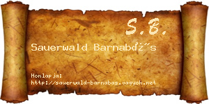 Sauerwald Barnabás névjegykártya